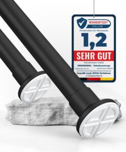 MEISENBERG Rostfreie Duschvorhangstange ohne Bohren - Klemmbare belastbare Gardinenstange - Vorhangstange, Teleskopstang