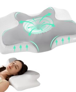 Homyrium Orthopädisches Kissen mit Memory Foam Antischnarchkissen für Seiten-, Rücken- und Bauchschläfer