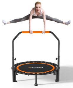 FitinOne Recycling-Gehalt 150KG Ø 101CM Faltbares Mini-Trampolin mit Bungee Bänder für Kinder und Erwachsene Fitness-Tra
