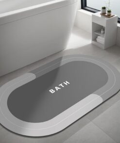 Dolic Badematte, super wasserabsorbierende Gummi-Badezimmermatte für Badezimmer & Küche (Light Grey 43 x 80 cm)Carbonfre