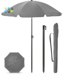 Menz Sonnenschirm Balkon UV50+ Strandschirm 180 cm - Fb. Anthrazit UV50+ Strandschirm Balkon - Gartenschirm Fb. Anthrazi