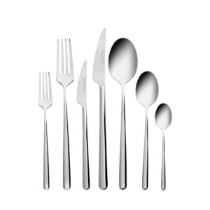 Karaca Boreas 12-Personen Besteck Set für Elegantes Essen Modern, Silber Luxe Messer, Gabeln & Löffel Rostfrei Spülmasch