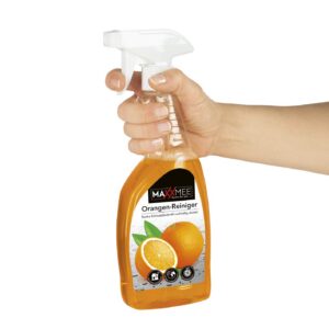 MAXXMEE Orangenreiniger Stark gegen Fett | Holz, Textilien, Keramik, Glaskeramikherd | Set aus Sprühflasche & 3 Sachets