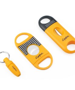 Cgaplus V-Cut Zigarrenschneider Doppelklinge 3Pack Gelb für Zigarrenfans bei Heimtrocknung