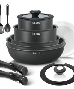 BEZIA Induktionspfannen-Set für Alle Herdarten – Antihaftbeschichtet, Stapelbar, Spülmaschine- und Ofenfest – PFAS-Frei