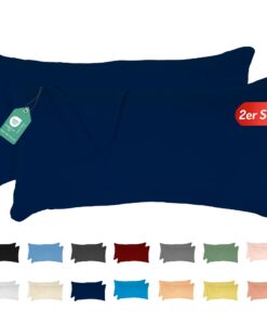 Livessa 2er Set Bügelfrei Knitterfreier Kissenbezug 40x80cm - Oeko-Tex Zertifiziert & Bügelfrei, atmungsaktiv & OEKO-TEX
