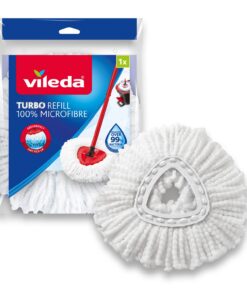 Vileda Turbo Easy Wring & Clean Classic Ersatzmoppkopf - geeignet für alle Schleudermopp-Bodenwischer, ideal für harte F