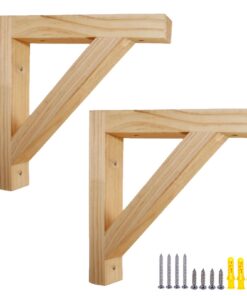 2 Stück Massivholz Regalhalterungen für Wohnzimmer und Küche | Umweltfreundliche Holzregal Rechtwinklig Regalträger für