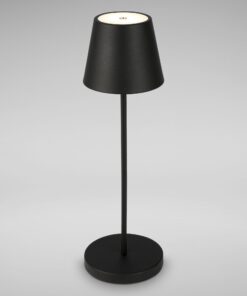 B.K.Licht dimmbare Tischlampe kabellos Schwarz für Outdoor und Wohnzimmer