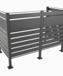 DEGAMO Sichtschutz Mülltonnenbox 2-er LÜBECK 120 Liter, Stahl verzinkt, anthrazit, erweiterbar für Haushalte