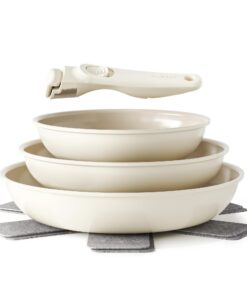 Redchef Pfannenset mit Induktion und Antihaftbeschichtung für Platzsparendes Kochen, 20-, 24- und 28-Zentimeter-Keramikp