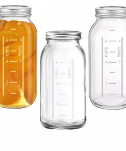 3 Stück 64oz Mason Jars mit luftdichten Deckeln für Canning, Fermentieren und Lagerung