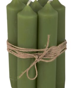 Tolle 8er Vintage-Stil Stabkerzen für Landhauslook - GRÜN, Schmal geschnitten, 2,2 cm Durchmesser, 11 cm high.