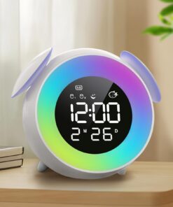 Kinderwecker mit Schlaftrainer, 15 Farben Lichtwecker, Duale Alarm Funktion | Kinderwecker Sonnenaufgangssimulator, Woc