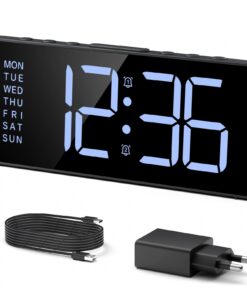 LATEC Digitalwecker 2 Alarme + Snooze für Tiefschläfer | LATEC Digitalwecker 3 Alarmzeiten + 3 Lautstärkestufen ideal f