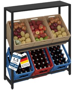 STEELSØN Macondo Schwarzes Getränkeregal – Platzsparend & stabil für 6 Kisten – Ideal für Bier- & Obstkisten