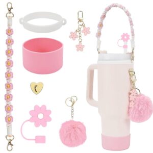 Stanley Cup Zubehör Set für 30oz / 40oz Wasserflasche, Silikon Strohhalm Abdeckung, Schwarz