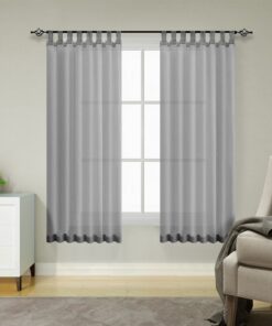 TOPICK Schllaufenschal 2er Set für Wohnzimmer und Schlafzimmer, moderne Fertiggardinen, Grau OEKO-TEX STANDARD 100