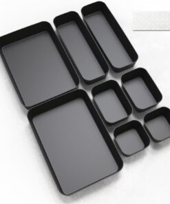 Schubladen Organizer Box 8Stk mit Silikonmatten Küche Badezimmer Kosmetik Aufbewahrung