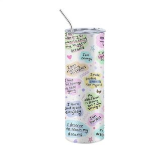 Mimoqk 30 oz Isoliertes Edelstahlflüchtlingsglas, Doppelschichtiger Wandertiegel mit Inspirierenden Zitaten, hält Geträn