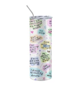 Mimoqk 30 oz Isoliertes Edelstahlflüchtlingsglas, Doppelschichtiger Wandertiegel mit Inspirierenden Zitaten, hält Geträn