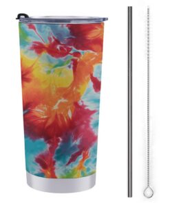 FZMTLDS Tie Dye Tumbler 20oz Edelstahl Agriculturale Tasse Geschenke für Frauen und Männer Auto Reise Isolierte Tasse