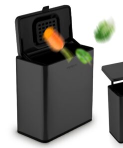 Bio Mülleimer Küche 6L | Geruchsfilter | Recycling & Kompostieren | Biomülleimer Schwarz 6l