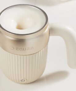 EQURA Selbstmischende Kaffeetasse, 450 ml, wiederaufladbar, magnetisch (weiß) EQURA Automatische Kaffeetasse, 450 ml,