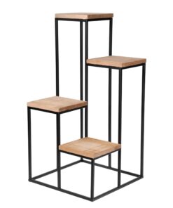 Spetebo Metall Blumentreppe - 4 Ablagen - Dekoration für Pflanzen - Blumenhocker mit 4 Etagen - 67 x 34 cm - Halter für