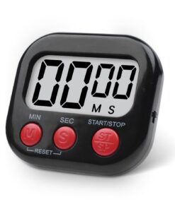 Küchentimer Magnetisch Uhr Timer Digital Stopuhr Count-Up- und Countdown-Funktion Backen Küche Studium Training Schwarze