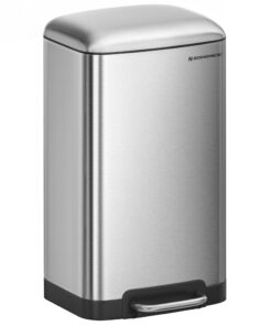 SONGMICS 30 Liter Küche Mülleimer, Softclose, Luftdicht, Silbern LTB01L