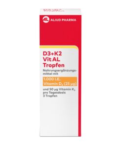 D3 + K2 DuoProtect Vit AL 1000 I.E. / 50 µg Tropfen: Vitamin D für normales Immunsystem & Muskelfunktionsziel, Vitamin K