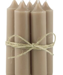 Ib Laursen Stabkerzen für kleine Räume - Milky Brown - 8er Set