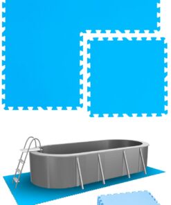 EYEPOWER Poolunterlage – 1 cm dicke EVA-Matten, 24 Stück 50×50 cm (5,6 m²)