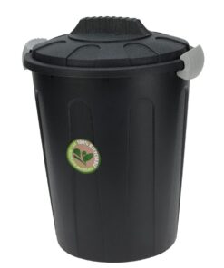 Spetebo Maxitonne 23L mit Deckel - Farbe: Schwarz - Für Universelles Verwendung - durable Mülltonne - 23 Liter.getLongTe
