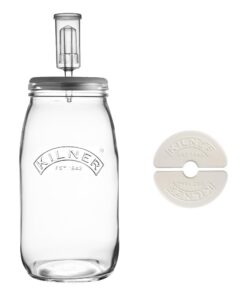 Kilner Fermentier Set 3 Liter Glas - Einfaches Gären von Gemüse mit Gärungsdeckel & Keramikgewichten