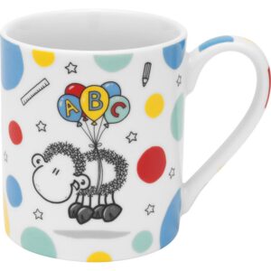 Sheepworld Kindertasse Motiv "Schäfchen" - Porzellan, 22 cl, 8 cm Hoch, Geschenkbanderole | Geschenkidee für Schule, Kin