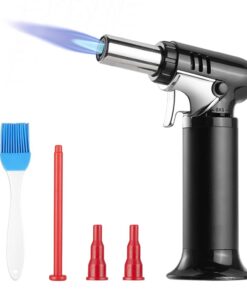 Carehabi Flammstärkenjustierbarer Bunsenbrenner, Sicherheitsfunktion, Nachfüllbarer Cremeflamme-Brenner für Küche, Backs