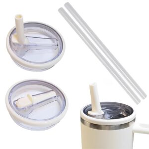 2 Stück Cup Deckel Auslaufsicher mit für Flip Straw | Wiederverwertbar für Cup Deckel Ersatz | 40oz Cup Zubehör mit 2 Au