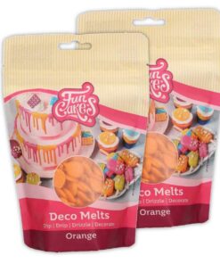 AOS Set Doppelpack Deco Melts Orange 2er-Pack enthält Funcakes Deco Melts 2x 250g Tauchen, drippen, dippen und dekoriere