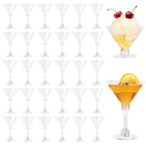 Mispudin Klassische Martinigläser Plastik Wiederverwendbar, 30er Set, 150ml für Party, Hochzeit, Geburtstag