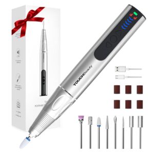 TOUCHBeauty Elektrischer Nagelfräser Kabellos - 30000 U/min mit 5 Geschwindigkeiten und Rückwärtsgang | Leise und tragba