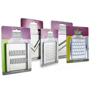 Gigant 5-er Set Einsätze für 4-fach Gemüsehobel - Edelstahl, Anti-Glitscher, 60 cm, Geruchsverstärkung | Gigant 5-er Se
