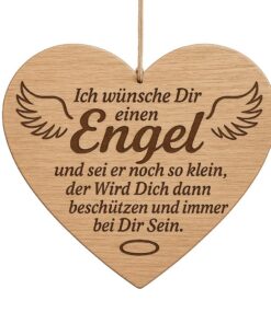 Pet-Jos Engel Holzschild Geschenk für einen Freund, EIN Geschenk für eine Familie, 10 x 10 cm