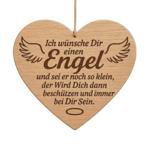 Pet-Jos Engel Holzschild Geschenk für einen Freund, EIN Geschenk für eine Familie, 10 x 10 cm