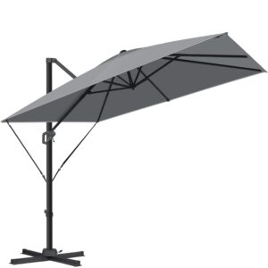 Kesser® Sonnenschirm Anthrazit XL 300x300 cm UV50+ Groß 360° Rotation Drehbar Neigbar Kippbar Windsicherung Gartenschirm