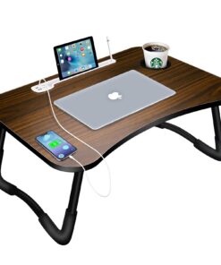 Laptop Betttisch Klappbar mit 4 USB Ladeanschluss | Laptop Tisch für Bett und Sofa mit Schublade | Klappbarer Laptop Be