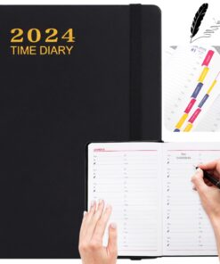 Kalender 2024: Minimalistischer Planer 2024 für Organisation | Terminplaner 2024 A5: Ringbuch Kalender zum Optimieren d