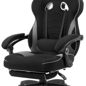 WOLTU Gaming Stuhl Schwarz+Grau Global Recycled Standard Kühl im Sommer Ergonomisch Verstellbar