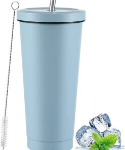 Eiskaffeebecher LATERN Kalt-Härmisolierter Edelstahlbecher (Blau, 750ml, 1 Stück)